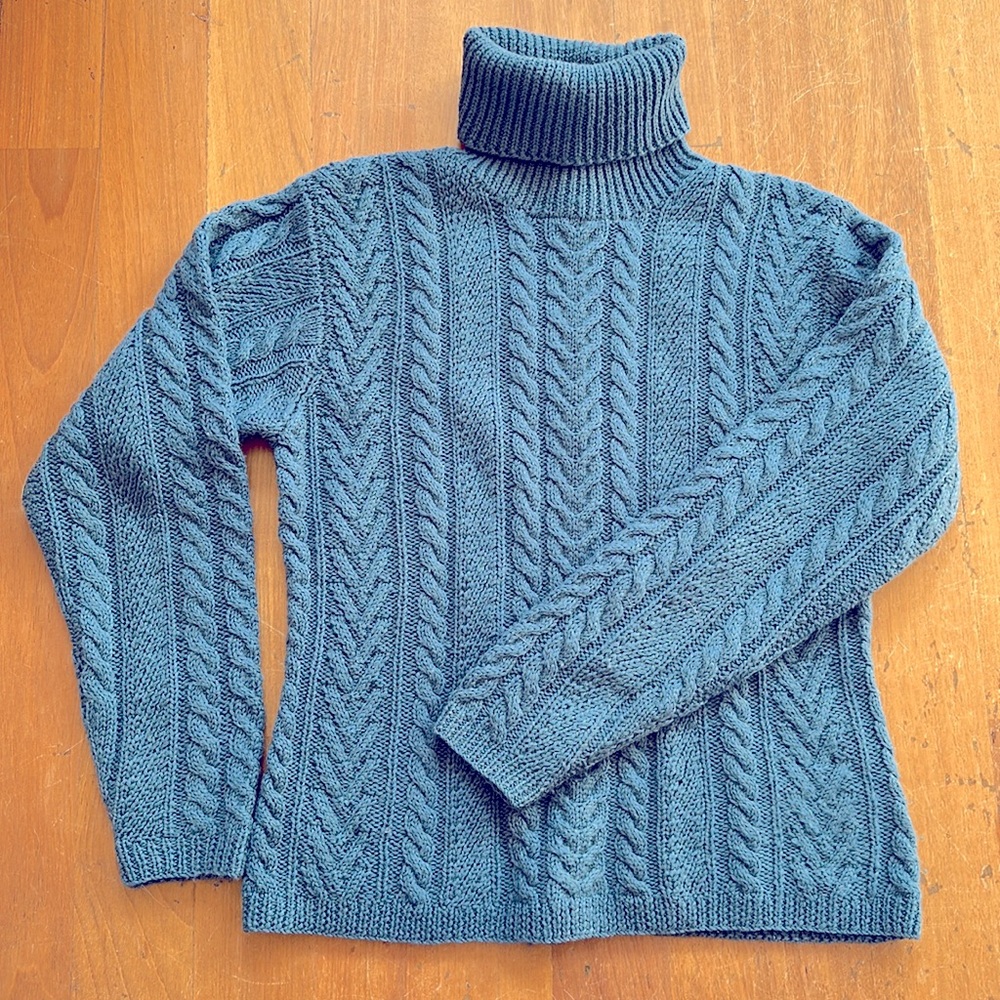 Lauren Dusty Blue wool turtleneck sweater- size medium